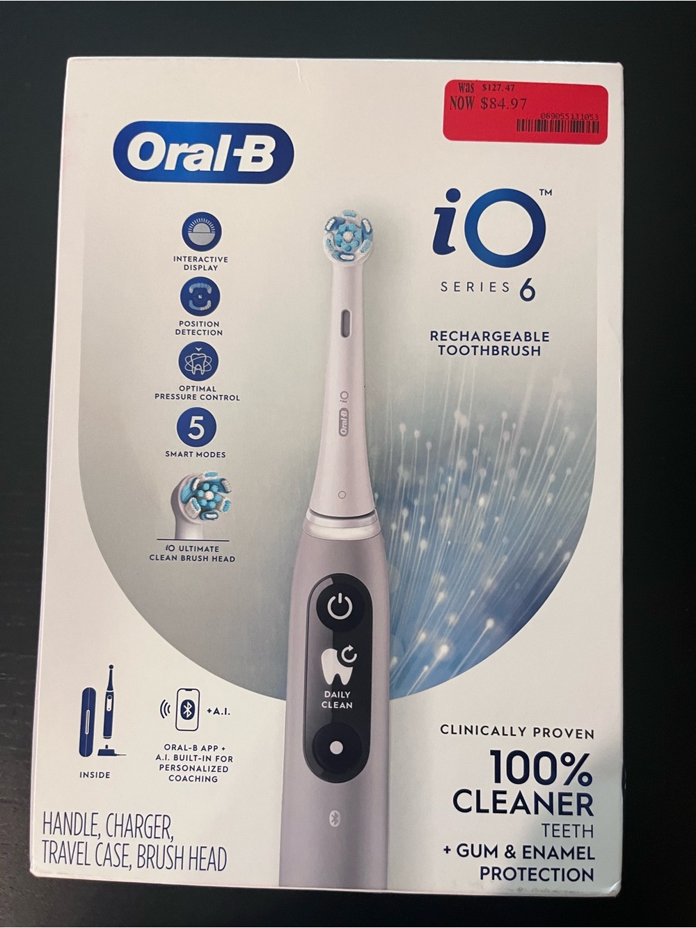 Oral‑B iO Series 6 Rechargeable Toothbrush — Silver